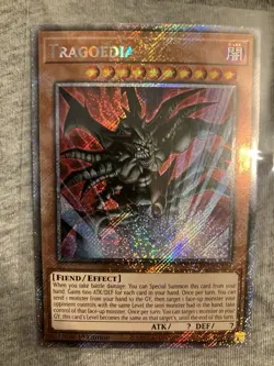 Yugioh Tragoedia 1st Edition Platinum Secret Rare RA03-EN223 NM - Image 1