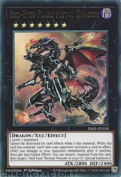 YUGIOH RA01-EN038 Red-Eyes Flare Metal Dragon ULTRA Rare 1st Edition NM - Image 1