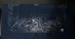 2 Player Cloth TCG Playmat Yugioh Dark Magician Blue Eyes White Dragon Stitched - Image 2
