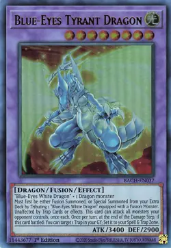 Yu-Gi-Oh! TCG Battle of Chaos Blue-Eyes Tyrant Dragon #BACH-EN037 1st Edition - Image 1