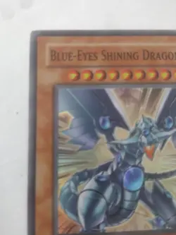 Rare Blue Eyes Shining Dragon MOV-EN001 Limited Edition YuGiOh Foil 1996 Crease - Image 3
