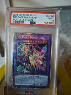 Yu-Gi-Oh! PSA 9 The Dark Magicians (EN100) - 1st Ed. - Battle of Chaos - MINT 🔥 - Image 1