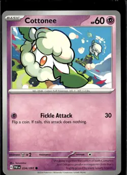 Pokemon Cottonee 034/091 Paldean Fates Non Holo Common 5 Card Lot - Image 1