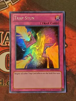 Yugioh Trap Stun AP02-EN013 Super Rare VLP/NM - Image 3