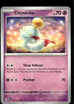 Pokemon Chimecho 030/091 Paldean Fates Non Holo Common 5 Card Lot - Image 1