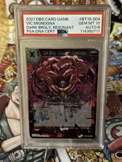 Dragon Ball Super TCG Dark Broly Autographed Vic Mignogna -PSA Graded Card&auto - Image 1
