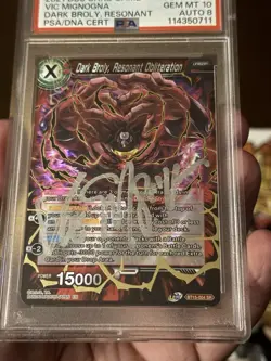 Dragon Ball Super TCG Dark Broly Autographed Vic Mignogna -PSA Graded Card&auto - Image 2