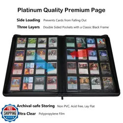 Rayvol Premium 1000+ Pockets Card Binder, 16-Pocket Ringless Trading Card Alb - Image 4