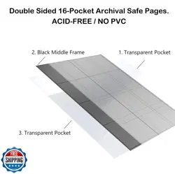 Rayvol Premium 1000+ Pockets Card Binder, 16-Pocket Ringless Trading Card Alb - Image 5