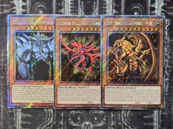 Ra Slifer Obelisk God Card Set Platinum Secret Rare Set RA04-EN116 RA04-EN118 - Image 1