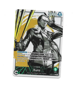 One Piece Card Game Kuro OP03-021 L Leader Alternate Art Parallel Card NM - Image 1