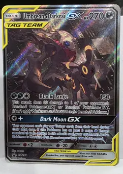 Pokemon Umbreon & Darkrai GX SM241 Full Art Black Star Jumbo Promo Card - Image 1