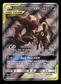Pokemon Umbreon & Darkrai GX SM241 Full Art Black Star Jumbo Promo Card - Image 1