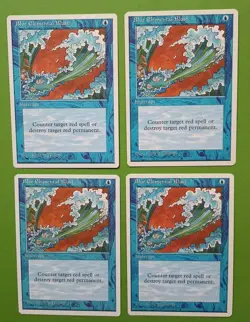 Magic the Gathering MTG Fourth (4th) Edition BLUE ELEMENTAL BLAST X 4 3 LP &1 MP - Image 1