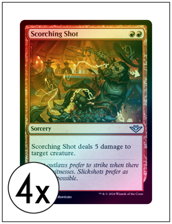 4x Scorching Shot, Outlaws of Thunder Junction, Foil, Magic MTG NM - Image 1