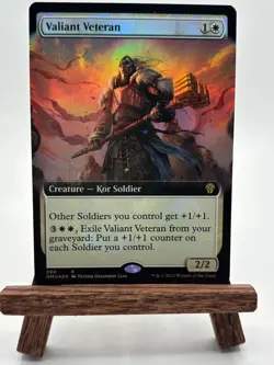 Foil Valiant Veteran (Extended Art) - DMU 390 MTG Magic The Gathering - Image 1