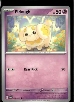 Pokemon Fidough 038/091 Paldean Fates Non Holo Common 5 Card Lot - Image 1