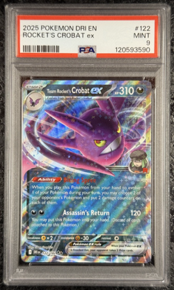 2025 POKEMON DRI EN ROCKET'S CROBET ex #122 MINT 💎 PSA 9 - Image 1