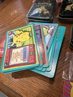 Vintage Pokemon Tin Bundle Lot Playing Cards Sealed Tin Stickers - Image 2