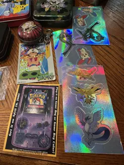 Vintage Pokemon Tin Bundle Lot Playing Cards Sealed Tin Stickers - Image 3