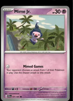 Pokemon Mime Jr. 031/091 Paldean Fates Non Holo Common 5 Card Lot - Image 1