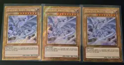 3x Blue-Eyes White Dragon Gold Secret Rare Playset MVP1-ENGV4 YuGiOh! NM - Image 1
