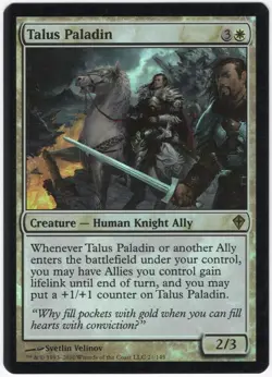 Talus Paladin 2010 Worldwake FOIL White Rare Creature MTG NM AZ1 - Image 1