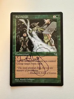 Earthcraft, Signed/Autographed , Tempest, green Rare MTG - LP - Image 1