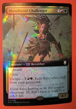 MTG: BLOODBRAID CHALLENGER : M3C /NM, #070 RIPPLE FOIL RARE EXTENDED ART - Image 1