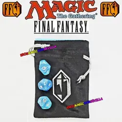 MTG Limited 3 Crystal Blue Dices D10 with Bag Pre-Release FINAL FANTASY - Image 1