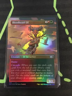 MTG Magic The Gathering Bloodbraid Elf Foil Borderless Commander - Image 1