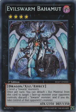 Yugioh! LP Evilswarm Bahamut - HA07-EN024 - Secret Rare - 1st Edition Lightly Pl - Image 1