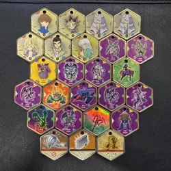 Yu-Gi-Oh! Vintage Takahashi Metal Medallions Hexors Coins Tags Lot of 25 coins - Image 1