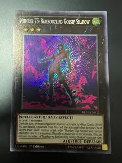 YuGiOh Number 75:Bamboozling Gossip Shadow BLRR-EN032 Secret Rare 1st Edition LP - Image 1