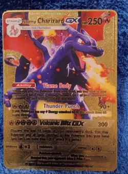 Pokemon Purple and Gold Charizard Trading Card - Image 1