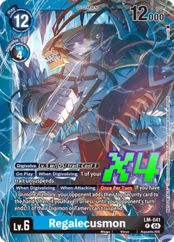 4x Regalecusmon (Limited Card Pack) LM-041 P Promo World Convergence Digimon NM - Image 1