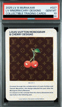 PSA 10 Louis Vuitton Takashi Murakami Monogram Cherry Trading Card 027 LV - Image 1