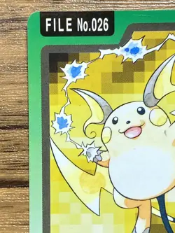Pokemon Carddass Card Raichu File No.26 Bandai Pocket Monsters 1997 Japan - Image 3