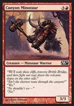 Canyon Minotaur -Foil Medium Play MTG Magic 2011 Core Set - Image 1
