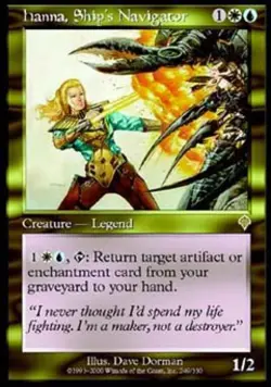 MTG English Hanna, Ship's Navigator NM Foil Invasion - Image 1