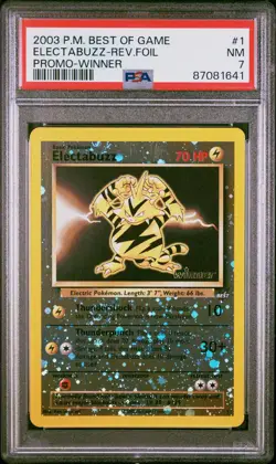 2003 Pokemon Best Of Game Promo Electabuzz-Rev.Foil Promo-Winner PSA 7 - Image 1