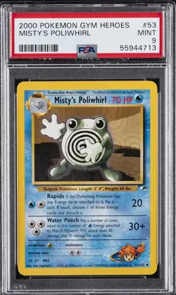 2000 POKEMON GYM HEROES #53 MISTY'S POLIWHIRL PSA 9 - Image 1