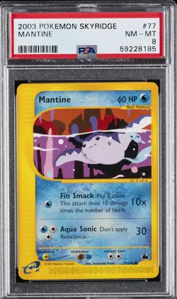 2003 POKEMON SKYRIDGE #77 MANTINE PSA 8 - Image 1