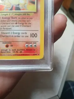 1999 POKEMON BASE SET UNLIMITED #4 CHARIZARD-HOLO PSA 8 - Image 2