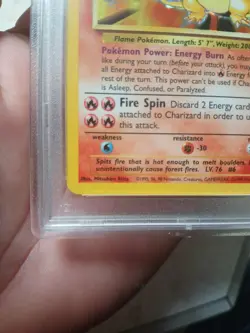 1999 POKEMON BASE SET UNLIMITED #4 CHARIZARD-HOLO PSA 8 - Image 3