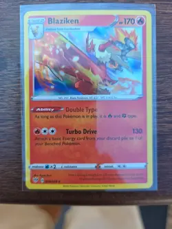 2020 Pokemon Sword & Shield Darkness Ablaze Blaziken HOLO RARE 024/189 - Image 1