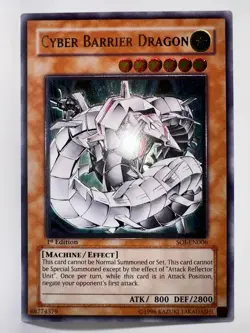 Yugioh Cyber Barrier Dragon SOI-EN006 Ultimate Rare 1st Edition - Image 1