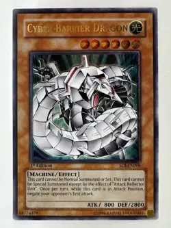 Yugioh Cyber Barrier Dragon SOI-EN006 Ultimate Rare 1st Edition - Image 2