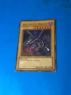 YUGIOH Ultra Rare Red-Eyes B. Dragon LOB-E056 PLAYED - Image 1
