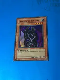 YUGIOH Super Rare Gearfried The Iron Knight PSV-101 PLAYED - Image 1